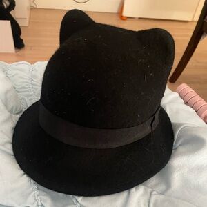 Girls zara cat ears black hat